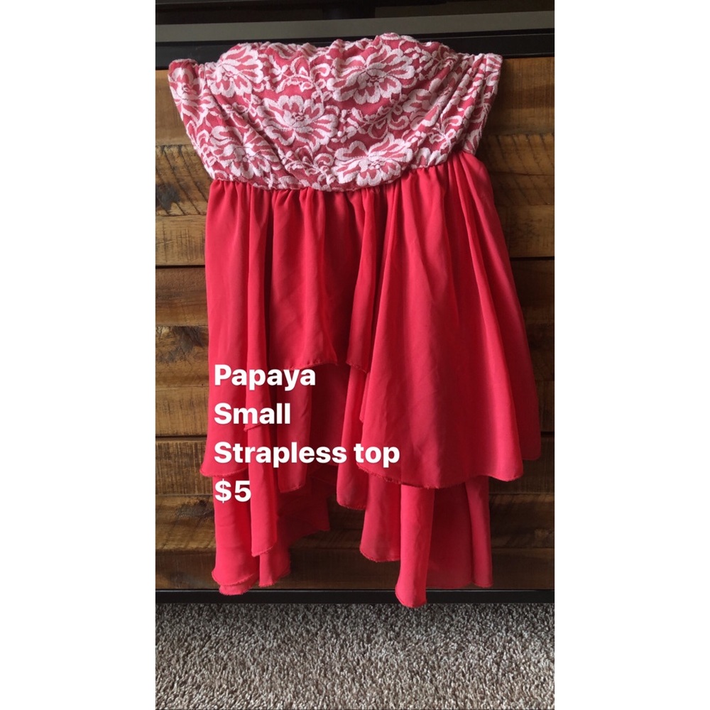 Papaya Strapless Top